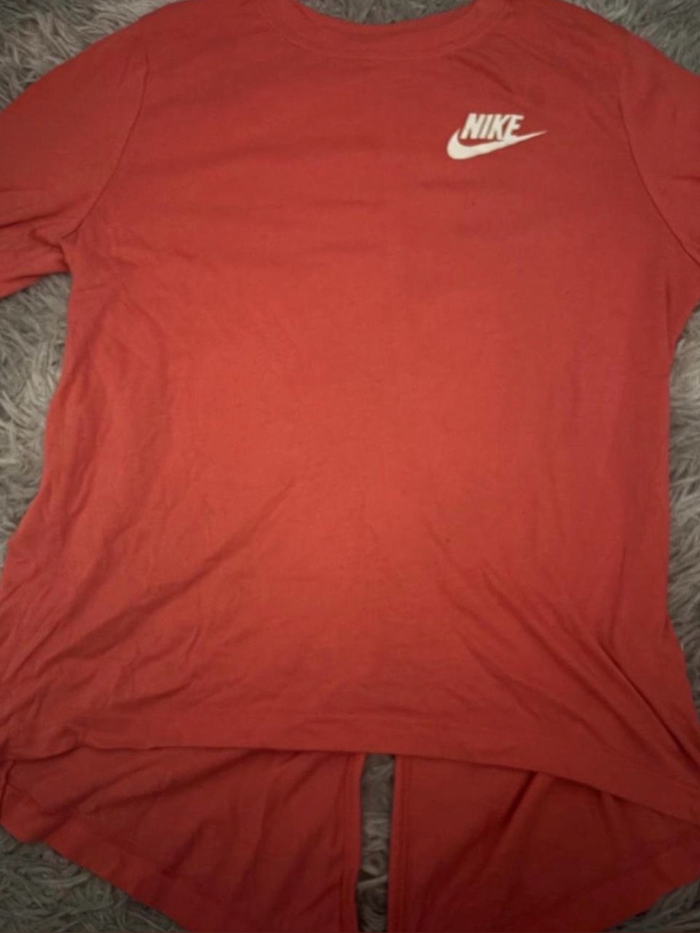Nike Coral Crewneck Tee with White Swoosh Tag